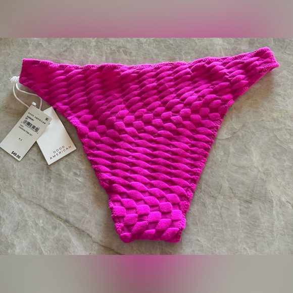 NWT Good‎ American Pink Jacquard Bikini Bottom - Picture 3 of 10